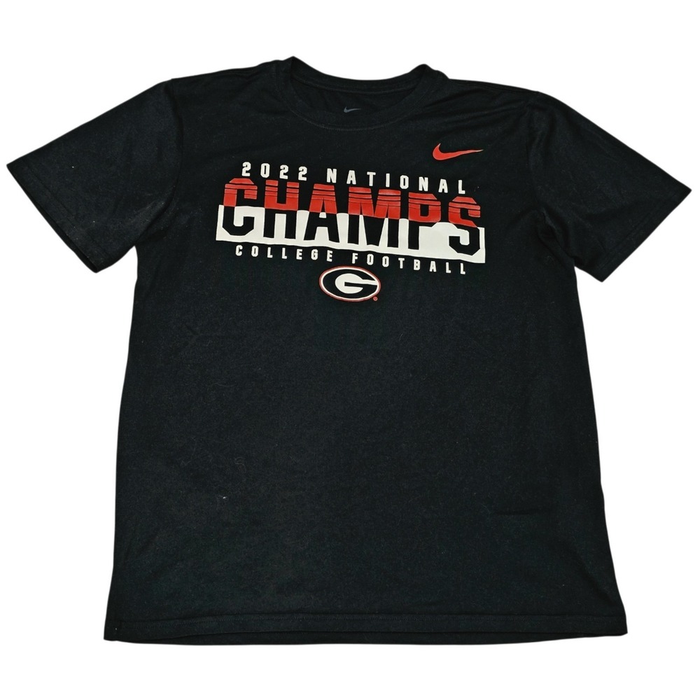 Nike Georgia Bulldogs 2022 National Champions Shirt Mens M Black Dri-FIT UGA